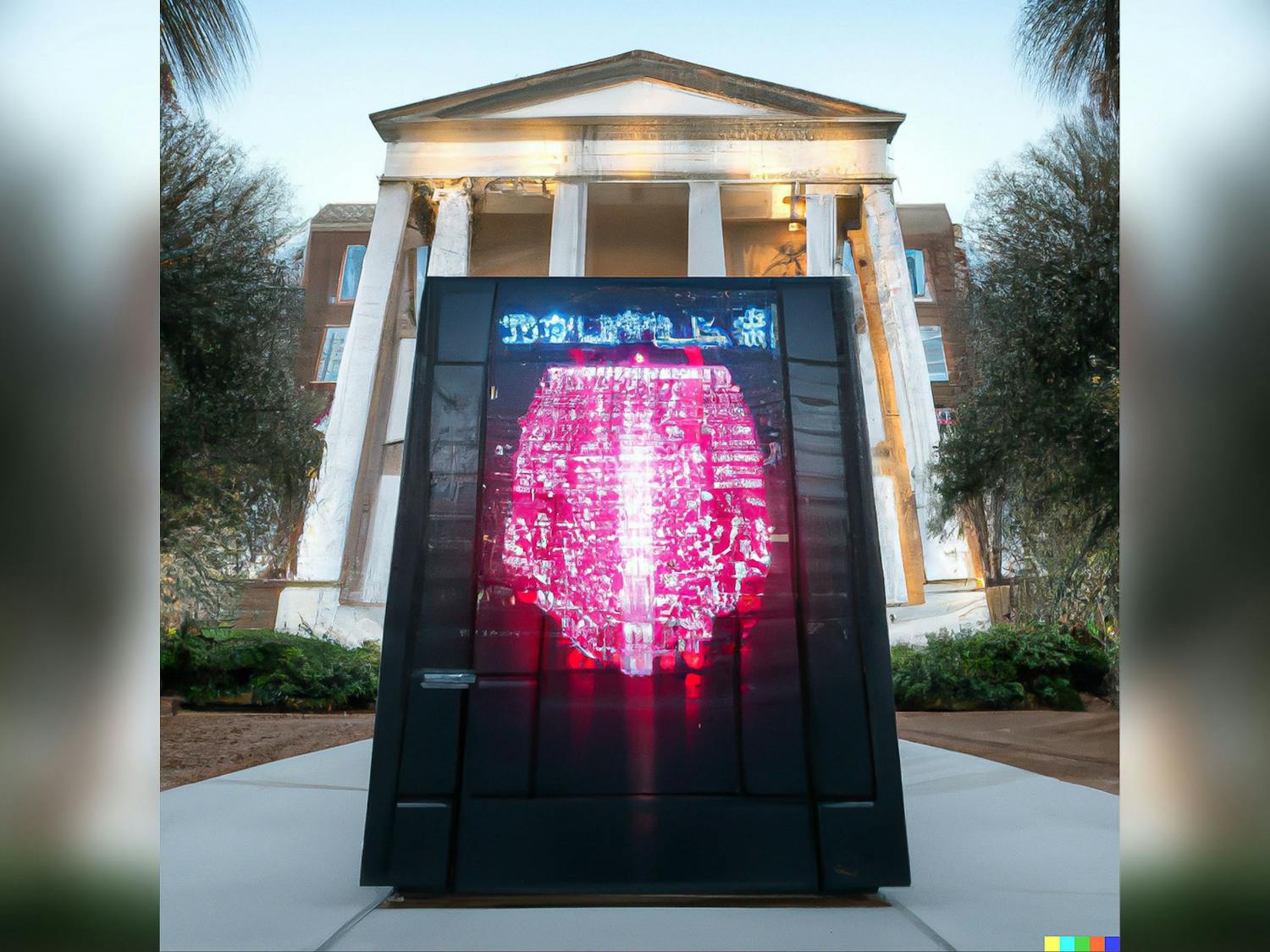This visual was generated on Jan. 25 by OpenAI's software, DALL-E 2, when given the prompt "An AI supercomputer taking over a university." OpenAI also produced ChatGPT, an AI chatbot that is already changing the way educators teach.