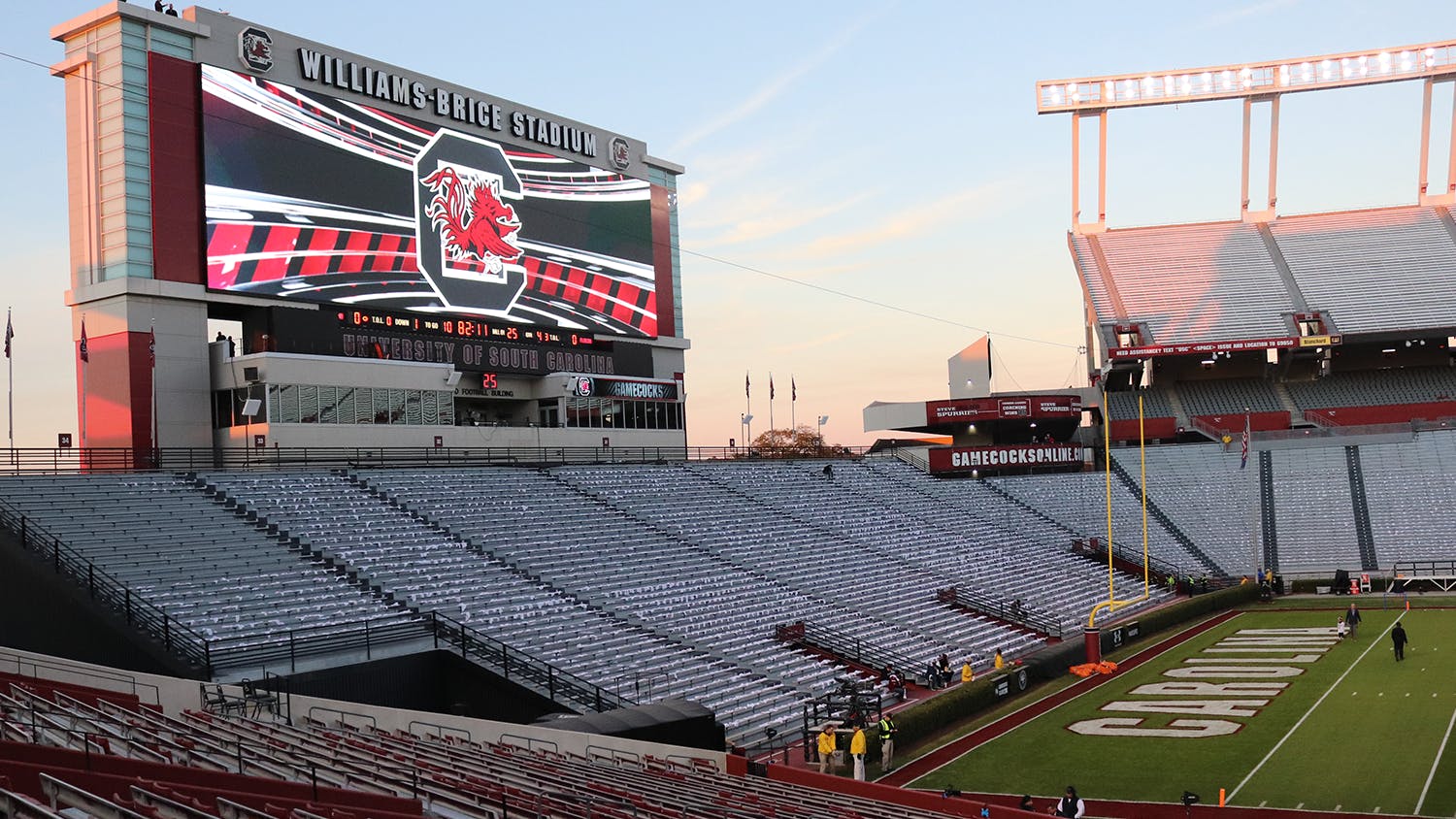 FILE — The inside of an empty Williams-Brice Stadium at the University of South Carolina in Columbia, South Carolina.