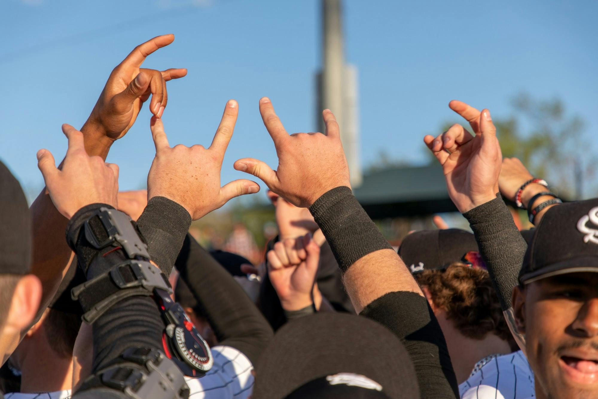 The South Carolina baseball team gets ready for a game against Vanderbilt on Friday, March 25, 2022 in Columbia, SC.