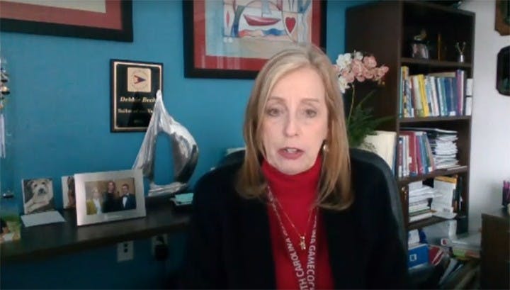 Executive Director of Student Health Services Deborah Beck speaks during a virtual town hall meeting on Feb. 5.