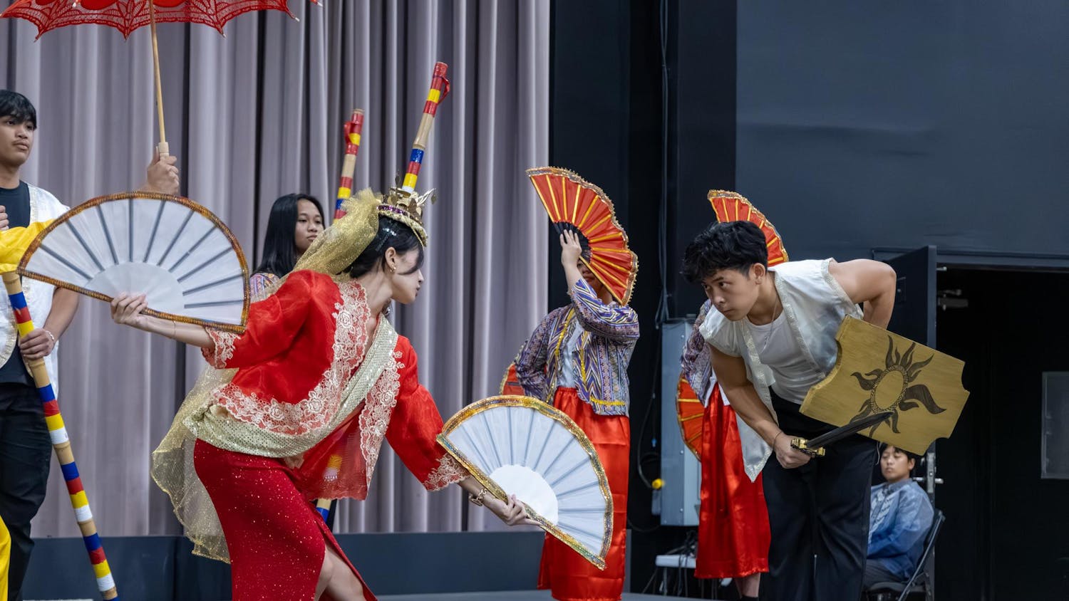 Dancers with the Filipino American Student Association perform a traditional dance at Pagsasama at Koger Center for the Arts on Nov. 16, 2025. Pagsasama is an annual showcase of Filipino culture through dance, song and traditional cuisine