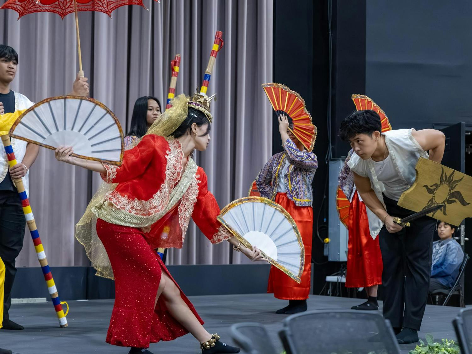 Dancers with the Filipino American Student Association perform a traditional dance at Pagsasama at Koger Center for the Arts on Nov. 16, 2025. Pagsasama is an annual showcase of Filipino culture through dance, song and traditional cuisine