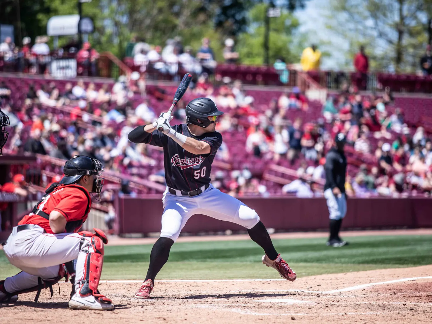Senior infielder Kevin Madden gets ready to bat during a game against Georgia on Sunday, April 10, 2022 in Columbia, SC. The Gamecocks lost the series to Georgia 1-2.