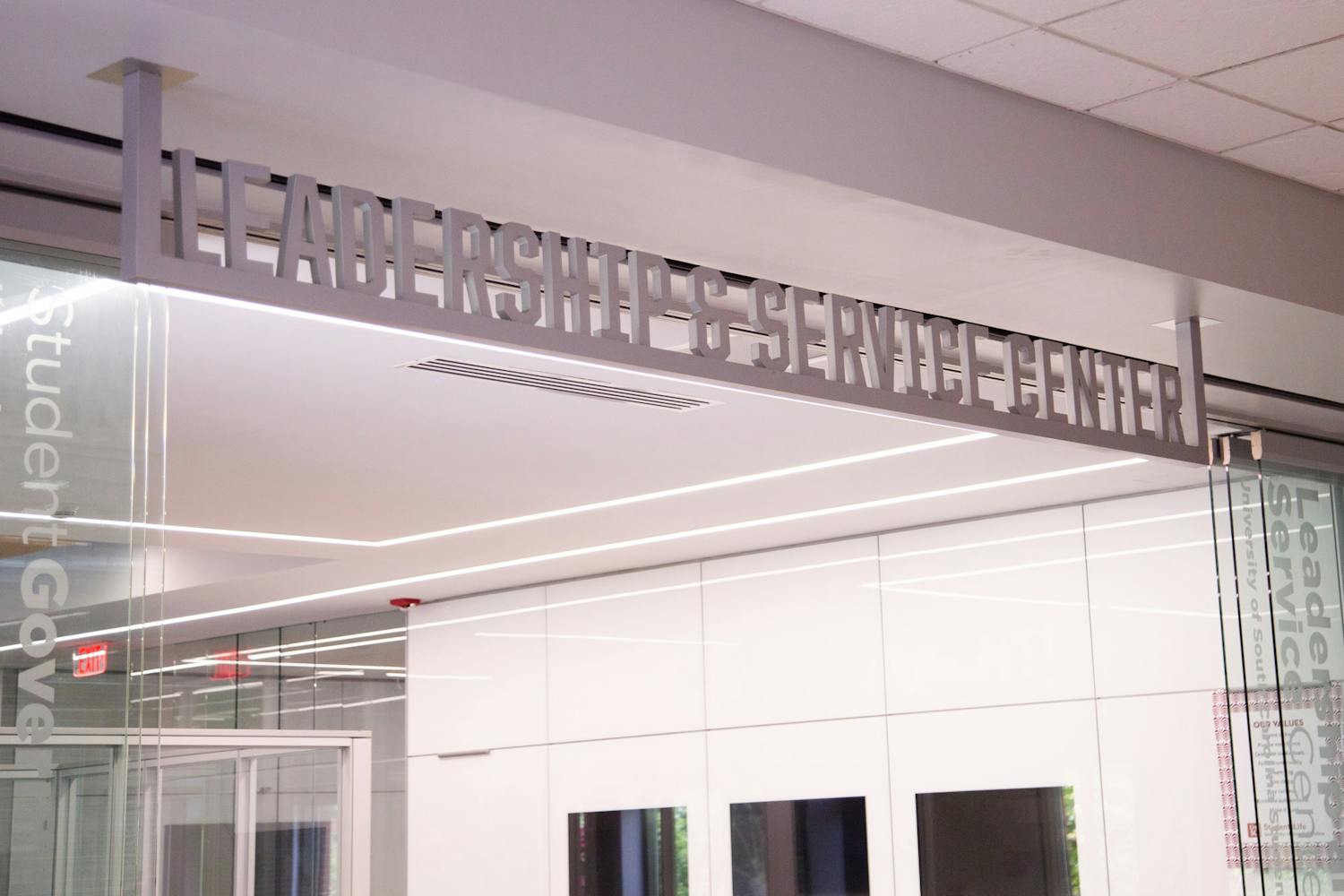 FILE—A picture of the sign above the Leadership and Service Center on July 5, 2022. The center houses a number of offices that offer personal development and service opportunities for ɫɫƵs.&nbsp;