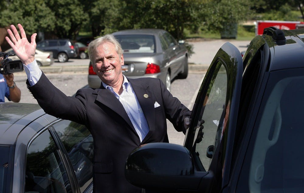 South Carolina Attorney General Henry McMaster and his family leave the Capital Senior center after voting on Tuesday June 8, 2010, in Columbia, South Carolina. McMaster is seeking the Republican nomination for governor of South Carolina. (Kim Kim Foster-Tobin/The State/MCT)