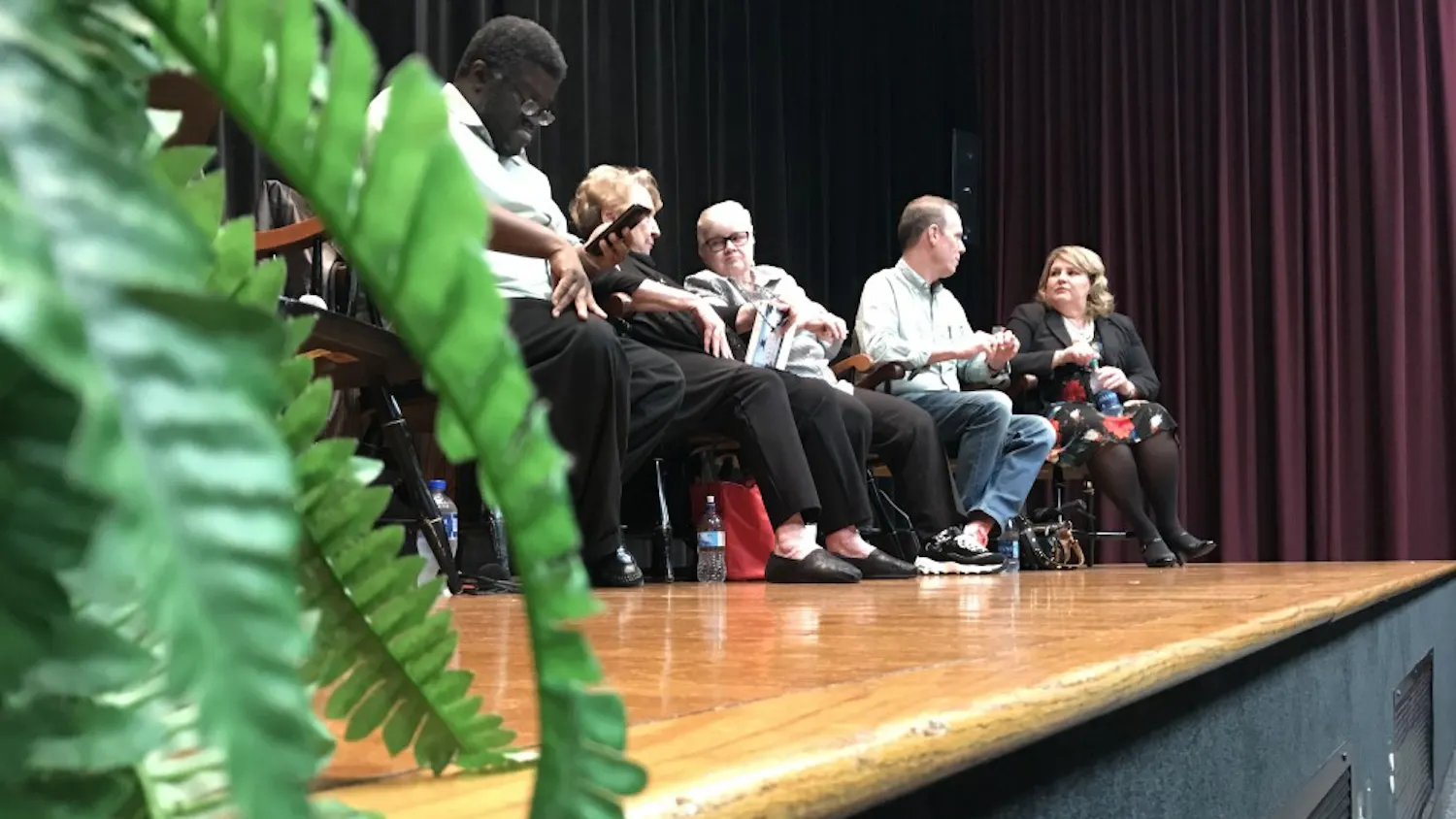 Panelists whose stories appear in Sheila Morris' book, "Southern Perspectives on the Queer Movement," contribute to a panel discussion on activism in the South in the Russell House Theater on Monday, Jan. 29.