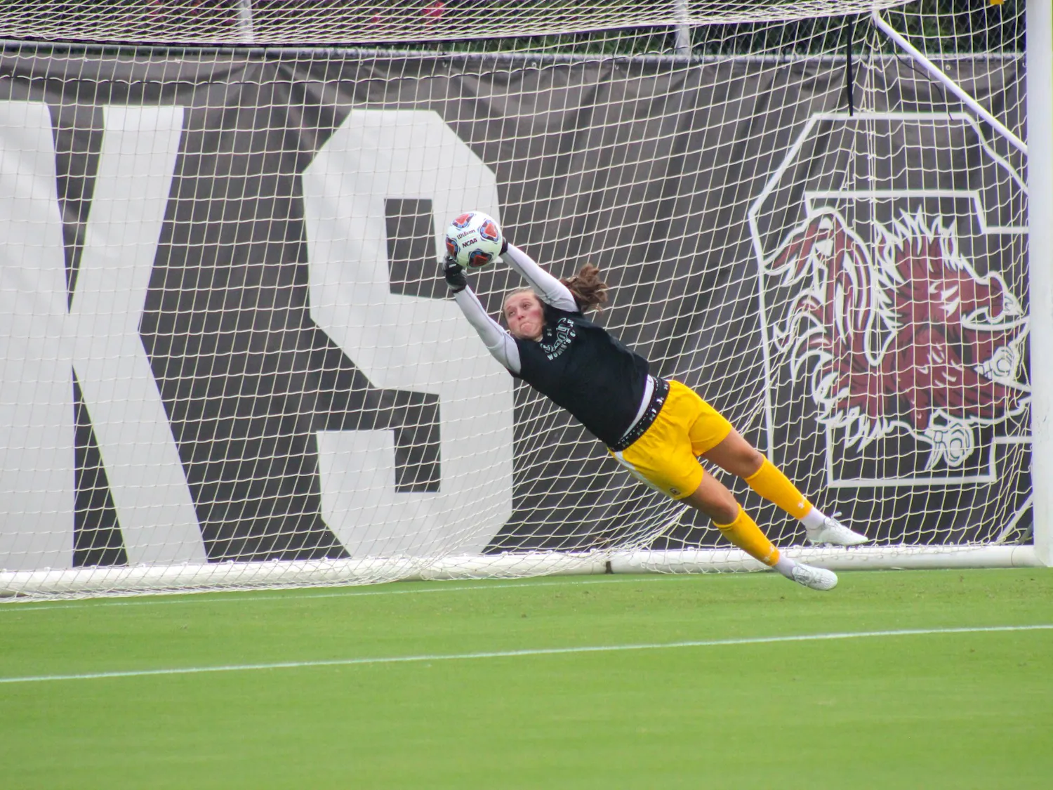 Senior goalkeeper Heather Hinz warming up before the Gamecocks' season opener on August 18, 2022. The No. 4 South Carolina women’s soccer team defeated Connecticut 3-0 in Storrs, Connecticut on Aug. 25. 