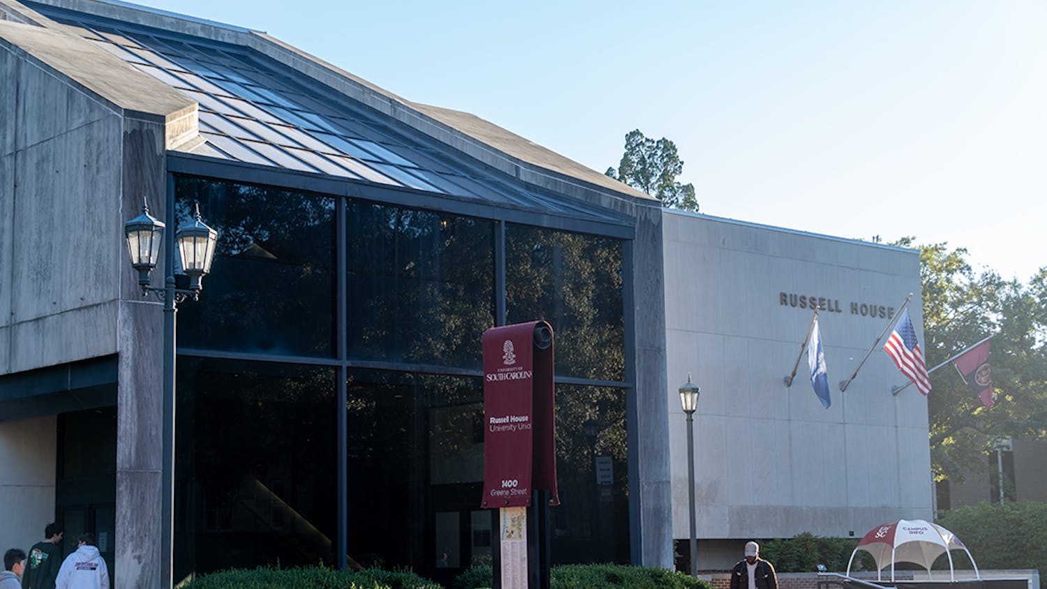 FILE–An exterior picture of Russell House Sunday afternoon Nov. 8, 2021. Recently, students have raised complaints of receiving raw food.