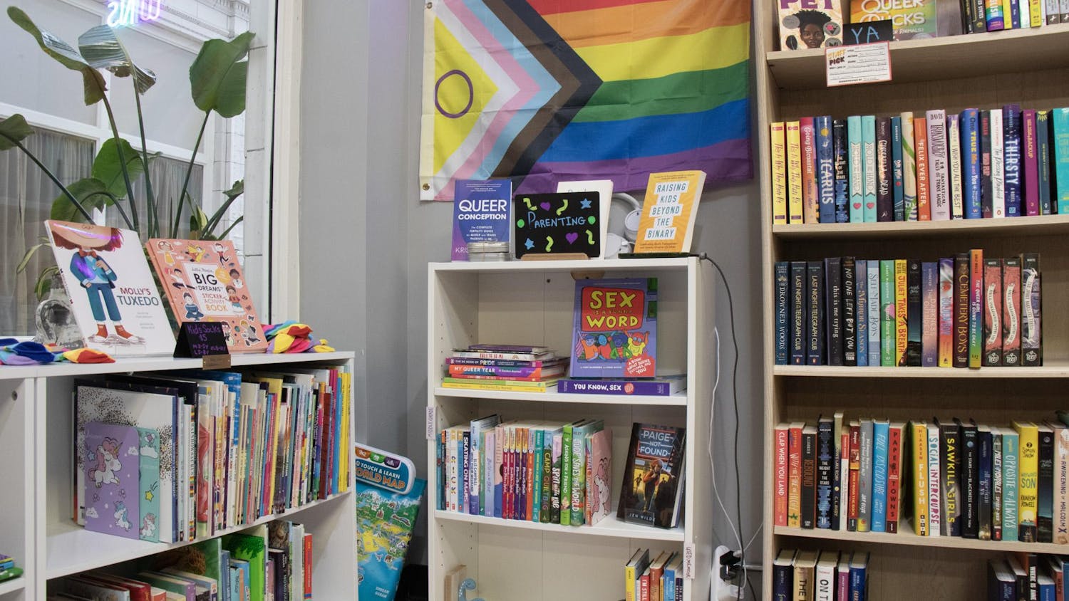Shelves of LGBTQIA+ literature inside Queer Haven Books in Columbia, South Carolina, on Sept. 28, 2024. The store offers a selection of reading material to support and represent the LGBTQIA+ community.