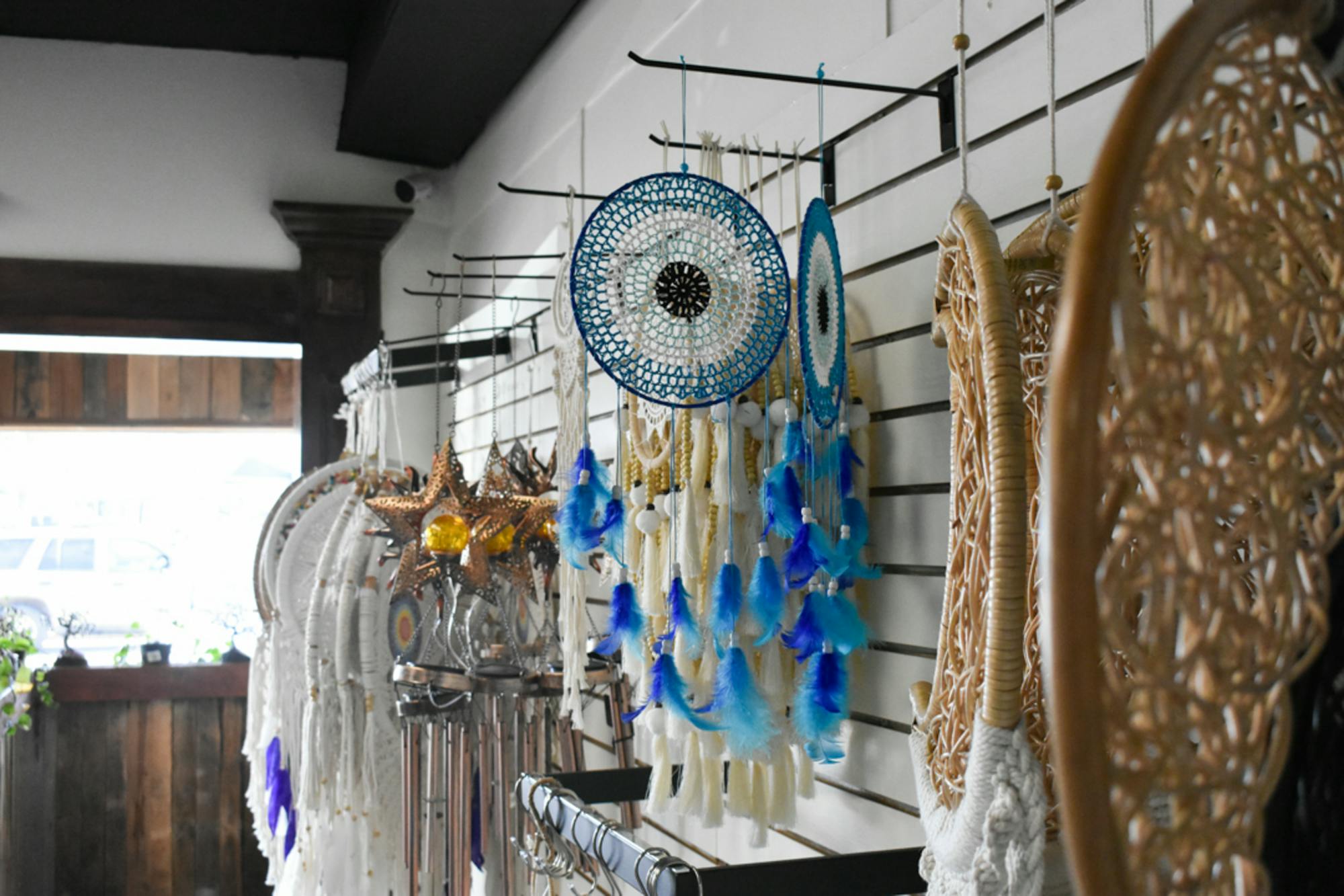 Handmade dream catchers hang gracefully along the walls of The Healing Bar on Jan 26, 2023. The store, located on 503 12th St., West Columbia,  is a center for spiritual healing and growth.