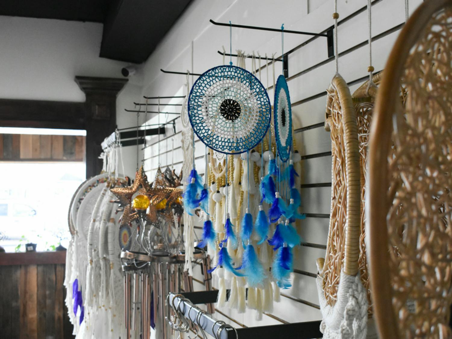 Handmade dream catchers hang gracefully along the walls of The Healing Bar on Jan 26, 2023. The store, located on 503 12th St., West Columbia,  is a center for spiritual healing and growth.