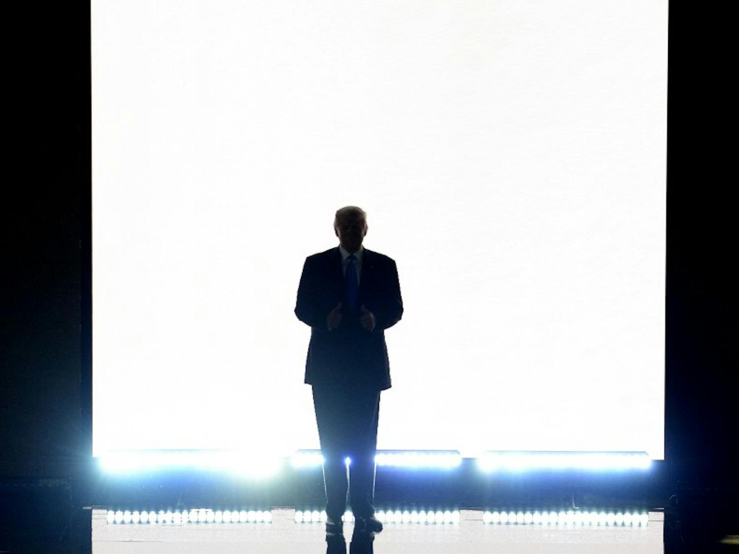 Republican candidate Donald Trump introduces his wife Melania Trump on the first day of the Republican National Convention in Cleveland on Monday, July 18, 2016. (Olivier Douliery/Abaca Press/TNS)