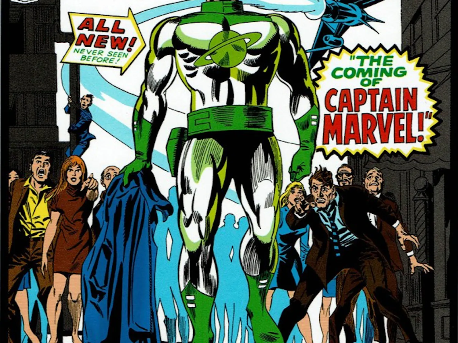 Marvel's first Captain Marvel, Captain Mar-Vell of the Kree, debuted in 1967 in "Marvel Super-Heroes" #12. Cover art by Gene Colan. (Marvel Entertainment Inc./TNS)