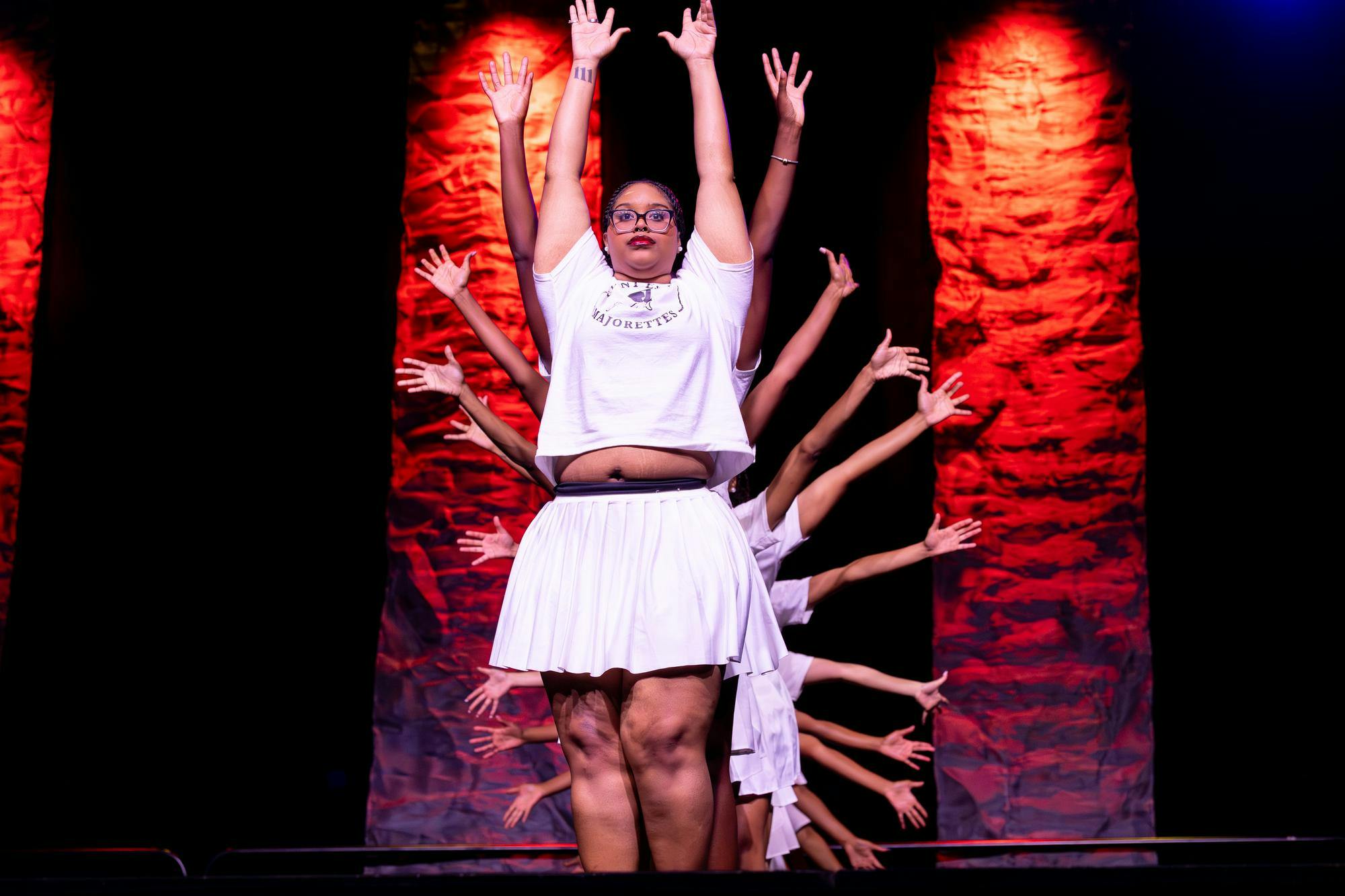 The Elegant Essence Majorettes show off their choreography at the Spurs &amp; Struts competition on Oct. 22, 2025, at the Columbia Metropolitan Convention Center. The annual dance competition features different Greek organizations and clubs from around campus.