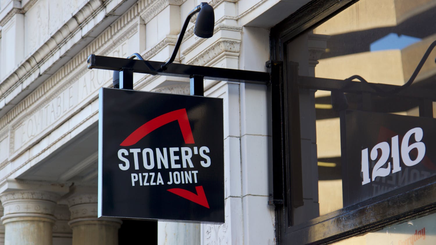 A close of up Stoner's Pizza Joint's sign outside its 1216 Washington St. location in Columbia, SC.