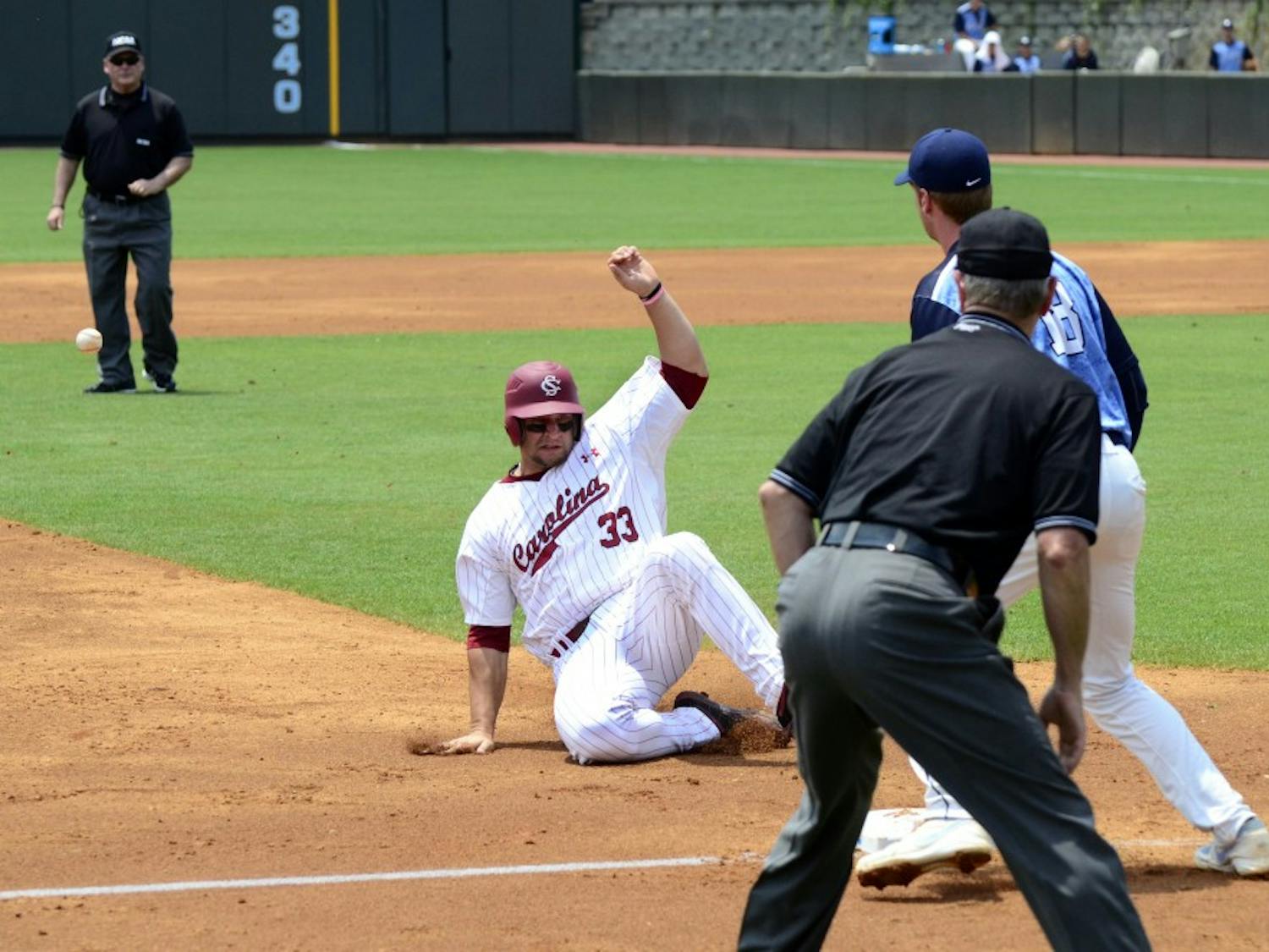 	The Gamecocks shut out the Tar Heels in the second game of the 2013 Super Regionals series. 