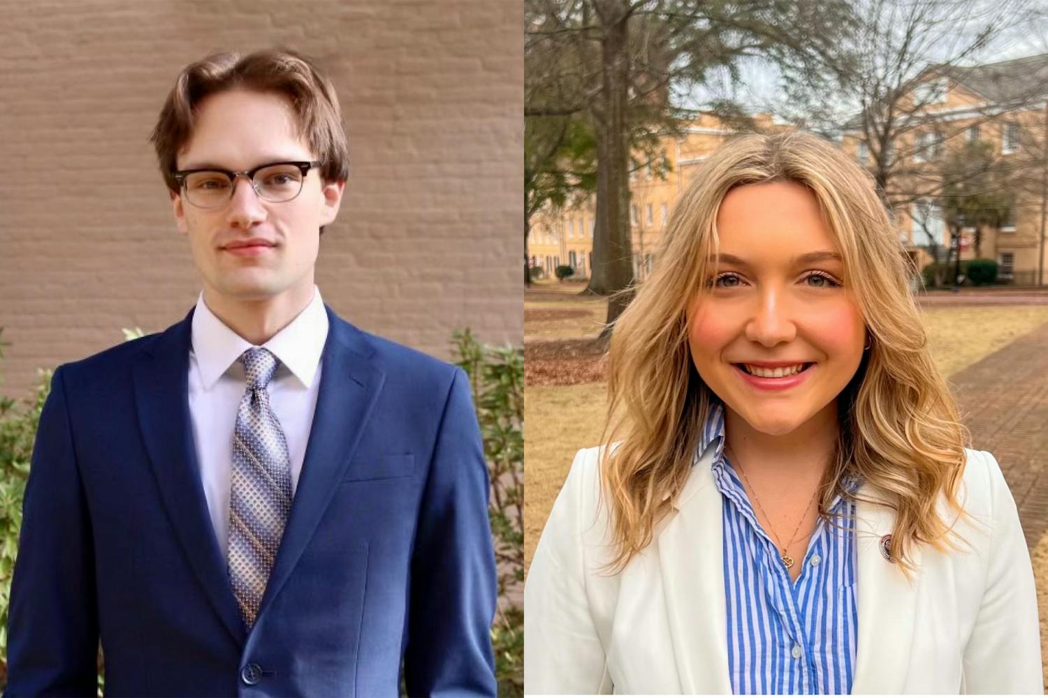 Brandon Badinski (left) and Hannah Augsbach Lamma (right) are the candidates running to be the next ɫɫƵ body treasurer. Students can vote for candidates from Feb. 21 at 9 a.m. to Feb. 22 at 5 p.m.&nbsp;