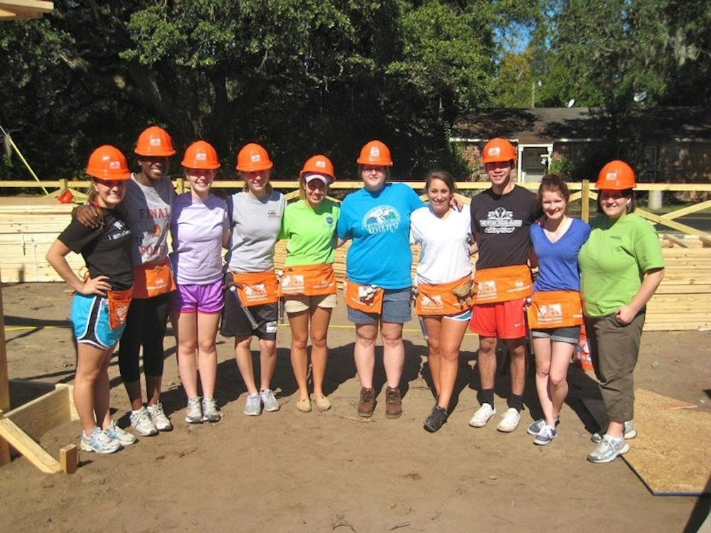 Students volunteer for Habitat for Humanity in Johns Island over fall break, as a part of the Office of Community Service Programs’ alternative break program.