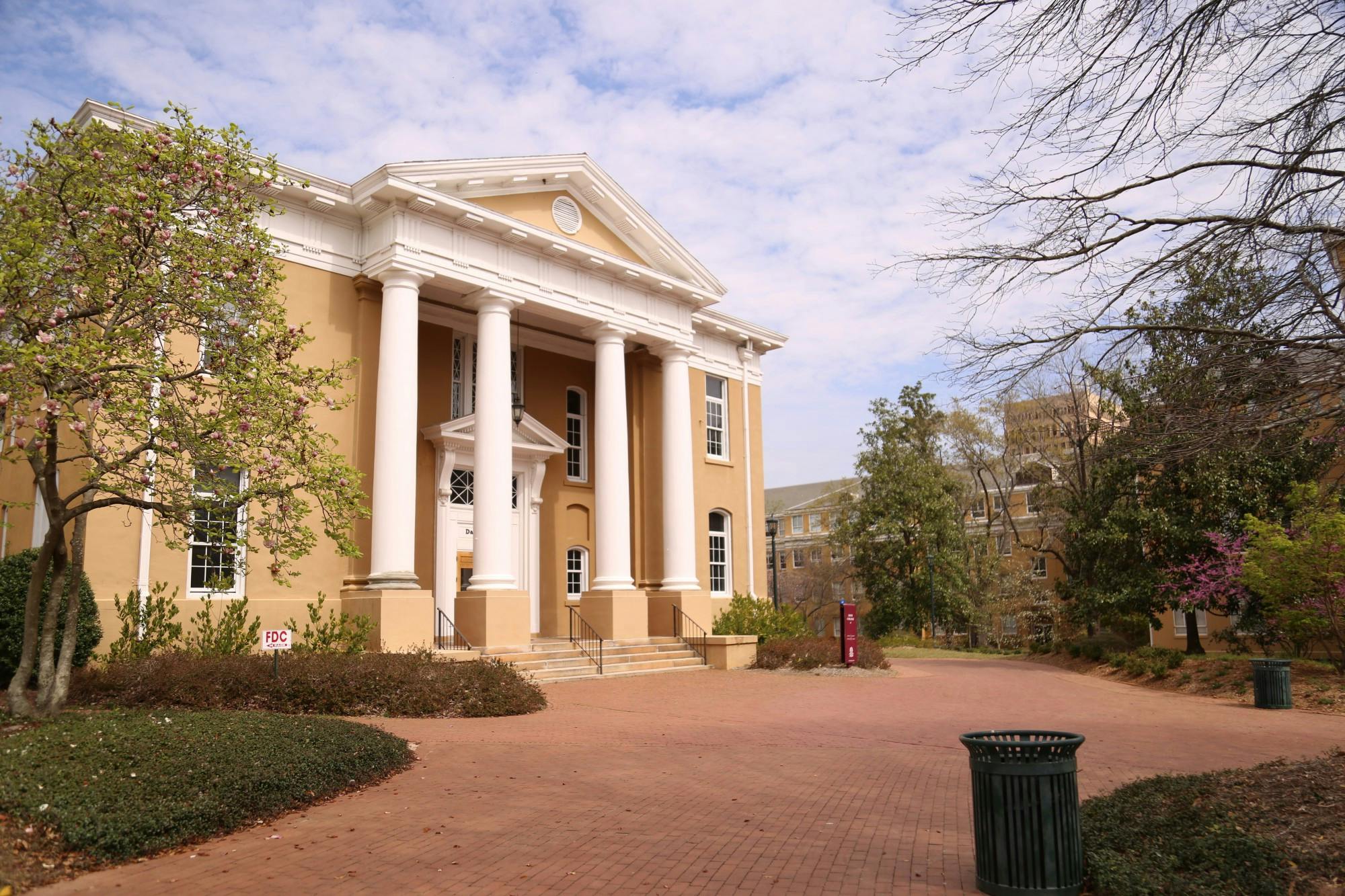 FILE— Exterior of Davis College and pathways on USC Columbia campus.