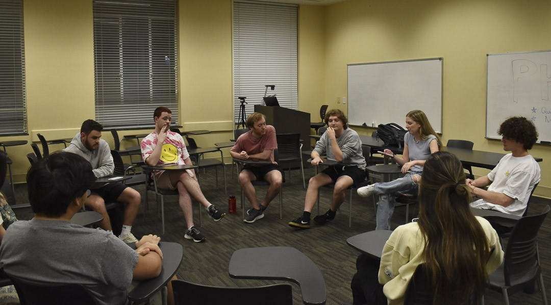 The Carolina Philosophy Club engages in a discussion about social norms on Feb. 21, 2023. The club is open to all USC students and meets on Tuesdays at 7 p.m. in Petigru 213.