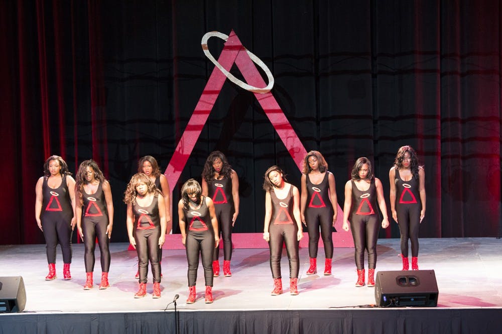 Past step shows, like the 2013 performance, drew large crowds during Homecoming celebrations.