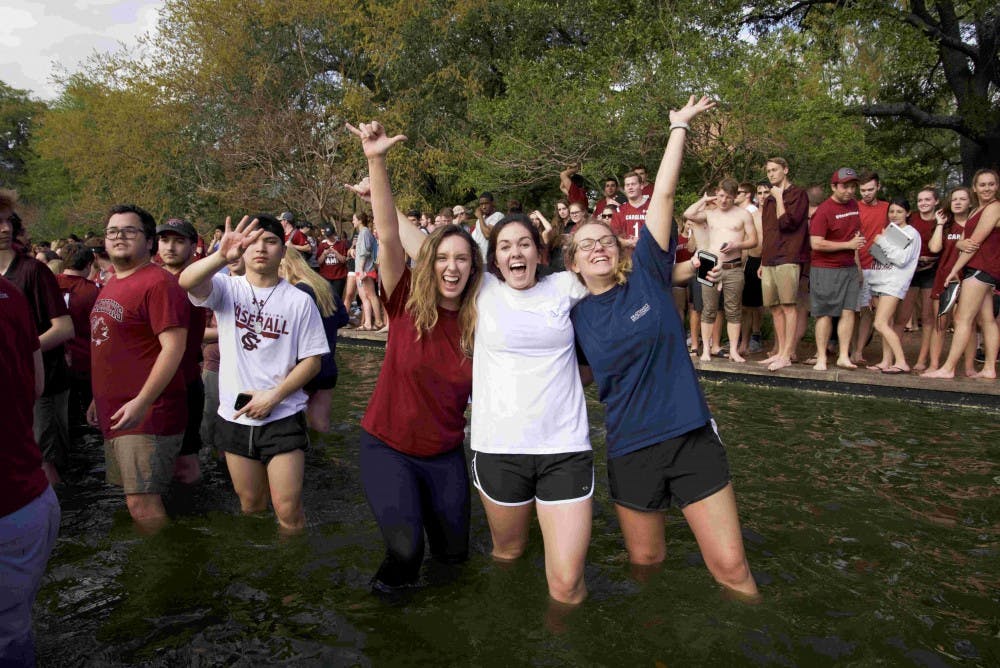 Men's basketball victory vs. Florida celebration The Daily Gamecock