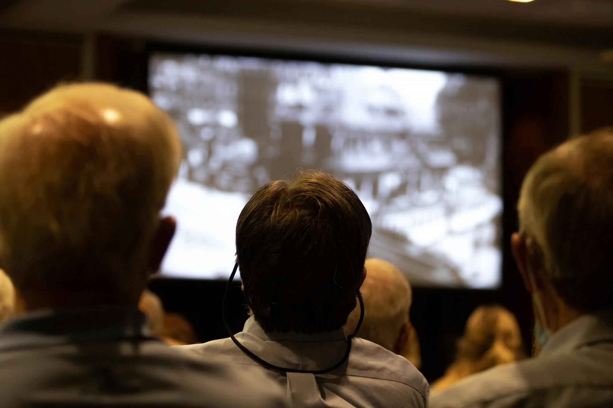 Attendees gather on Sept. 14, 2022 for a special preview a new PBS documentary, The U.S and The Holocaust premiering Sunday, Sept. 18, 2022. The viewing took place following a brief welcome by Assistant General Manager of South Carolina ETV Dr, Stephanie Cook. 