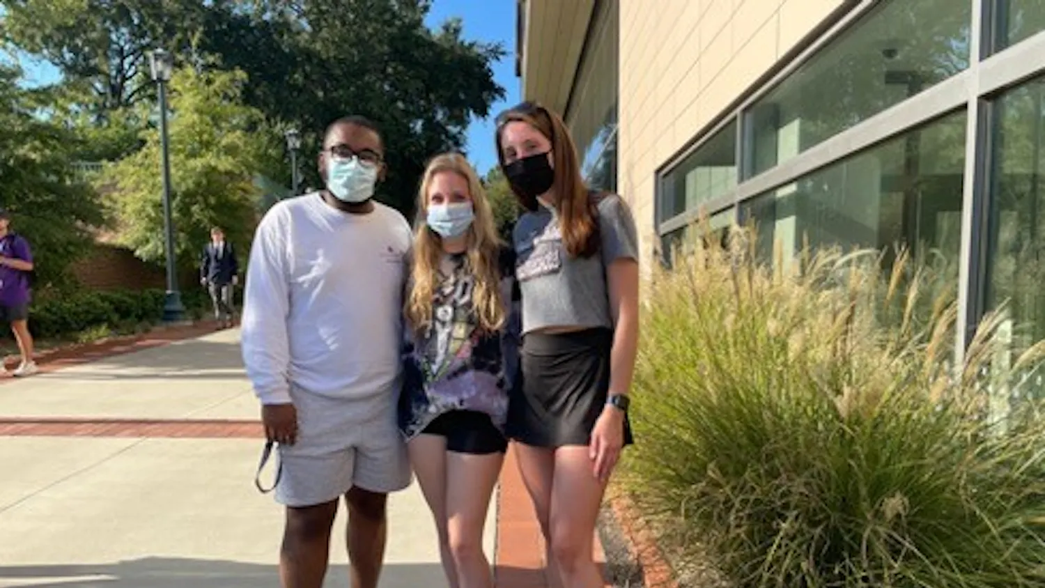 Co-hosts Timothy (left) and Bridget (middle) with guest Kaitlin Agrons (right).
