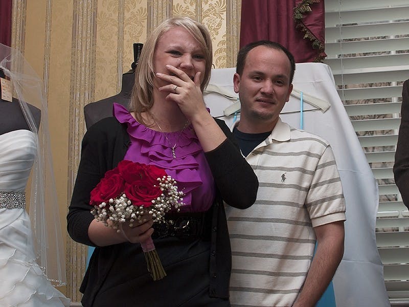 	Morgan Taylor and Patrick Galante of Elgin, S.C., won a free wedding worth about $30,000 through USC Love Story, provided by the School of Hotel, Restaurant and Tourism Management.