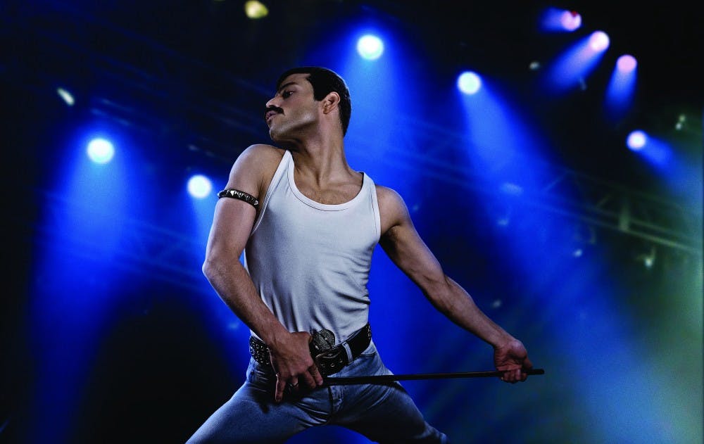 Rami Malek as rock icon Freddie Mercury in "Bohemian Rhapsody." (Nick Delaney/Twentieth Century Fox/TNS)