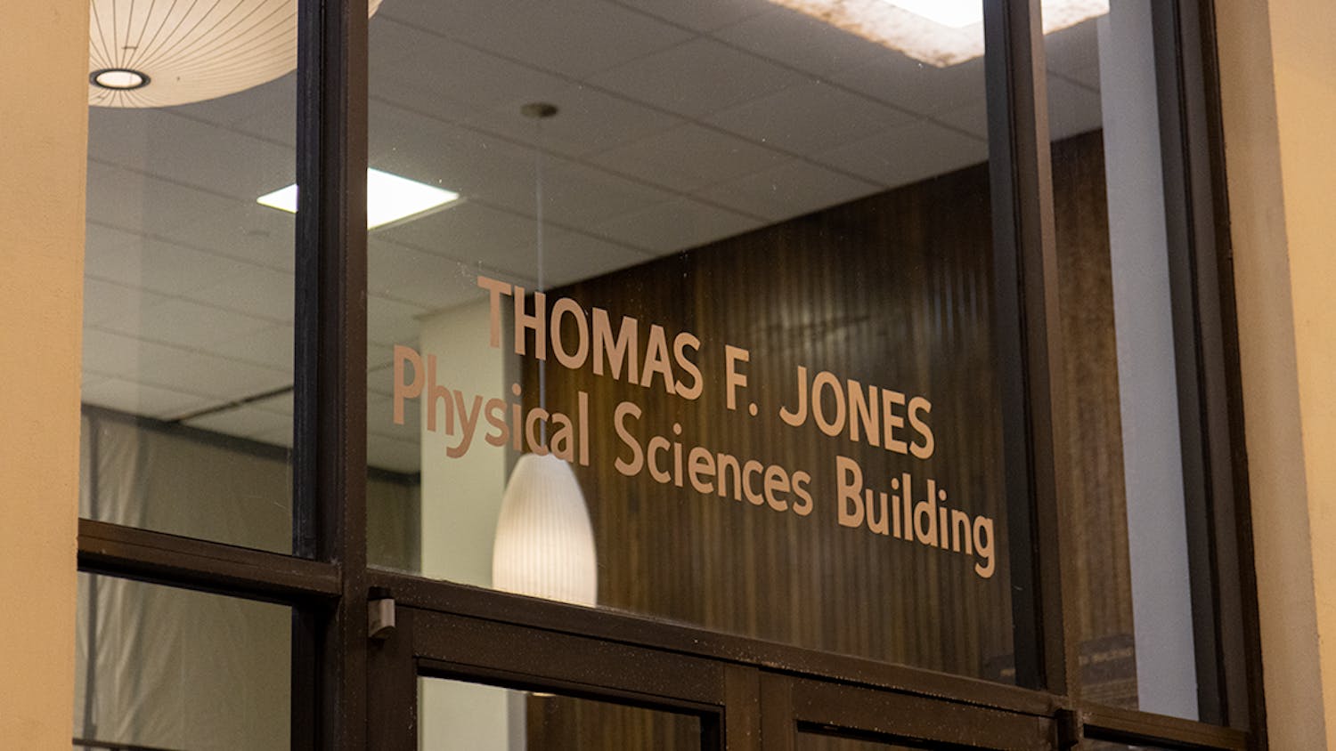 FILE — A photo of the entrance of Jones Physical Science Center located at 745 Main St. Physics and astronomy professor Timir Datta was named a 2022 American Association for the Advancement of Science Fellow in January 2023.