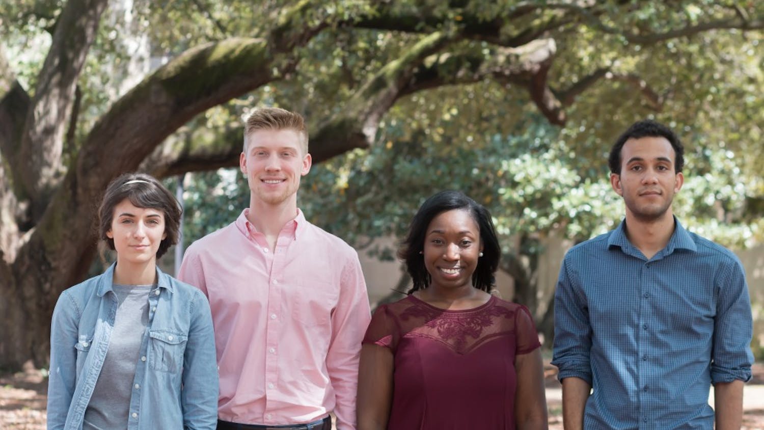 From right to left, NSF Graduate Research Fellows Dylan Madisetti, De’Aira Bryant and Brock Fletcher, and honorable mention Alicia LaMarche.