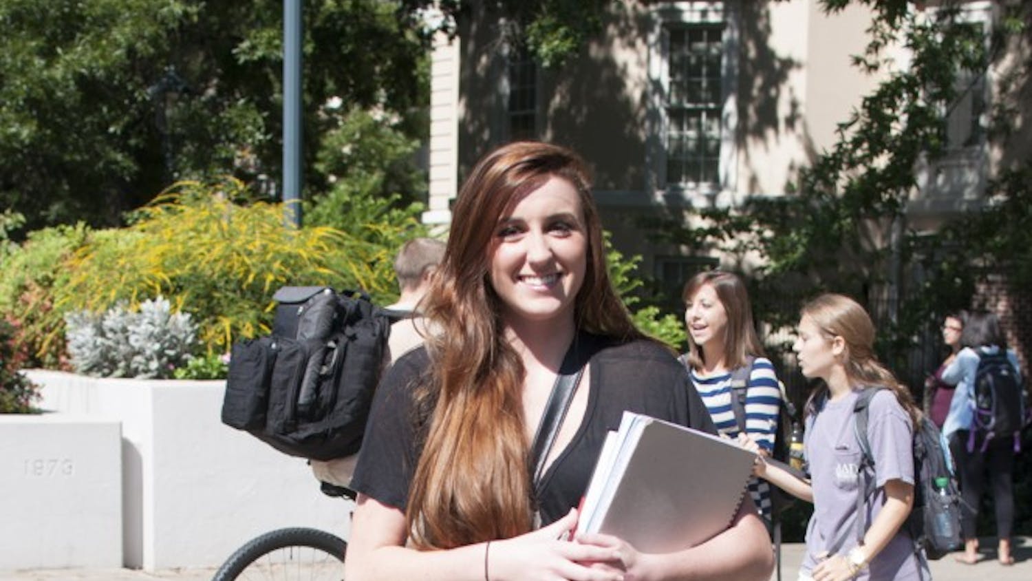 First-year political science major Sierra Wardrup wears a top from Forever21 and a maxi skirt from Victoria’s Secret.