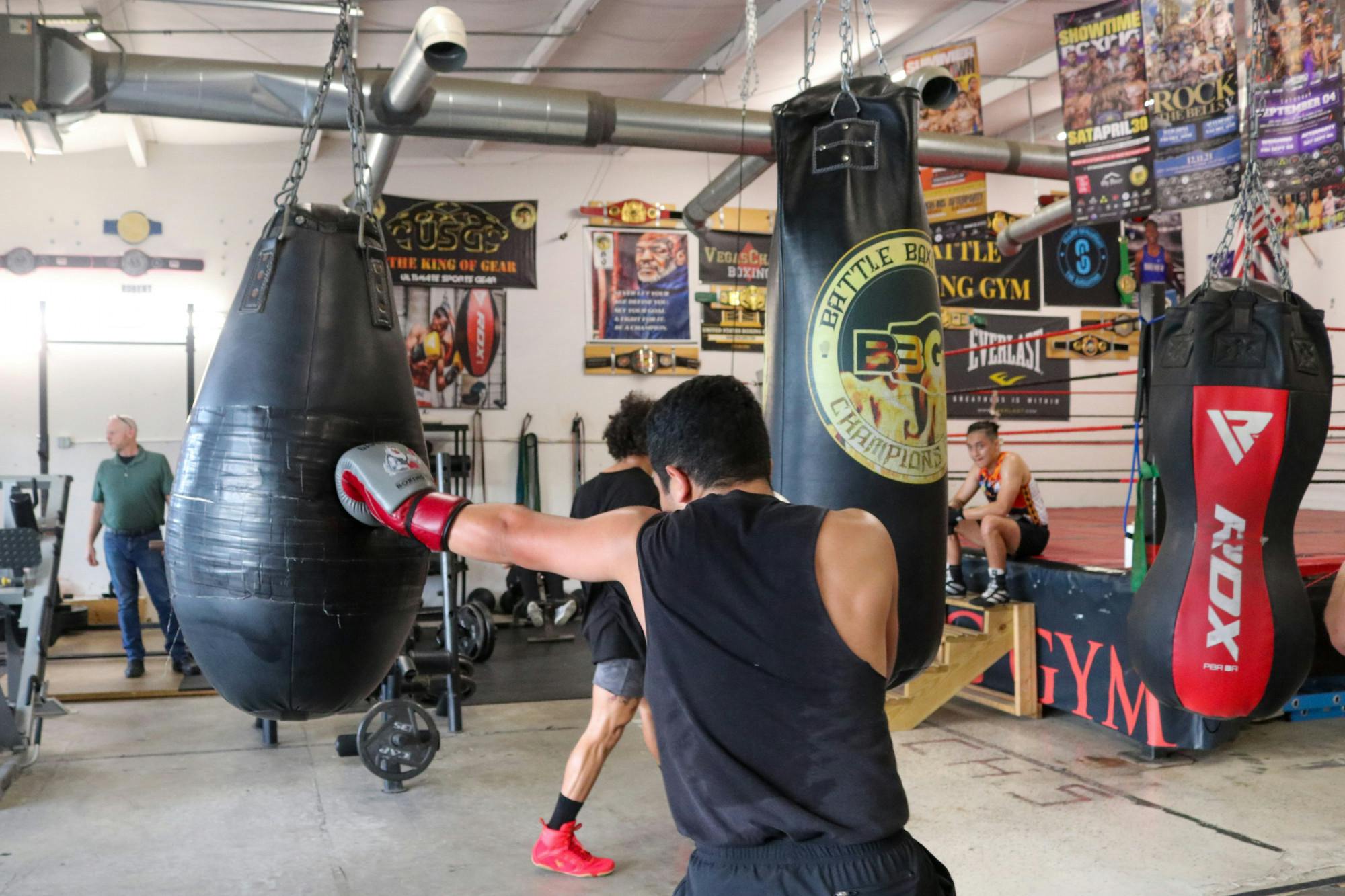 Gamecock Boxing Club member, Edgar Cardenas, punches the punching bag during a practice on Monday afternoon, Sept. 12, 2022, at Battle Boxing Gym to begin training for their upcoming season.