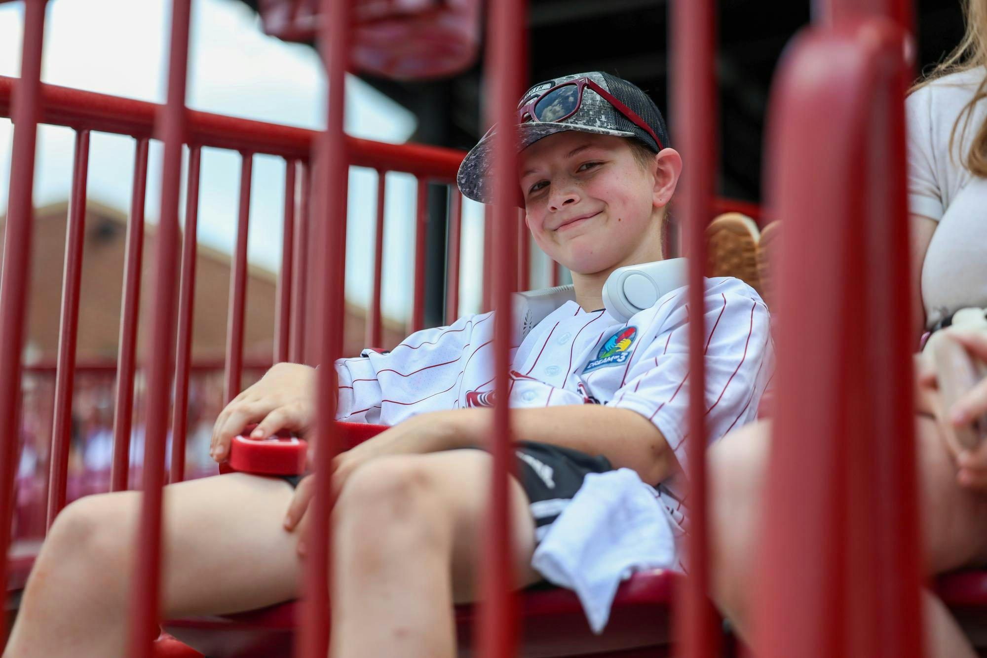 Lexington resident Gabriel Lyons smiles while watching the South Carolina baseball team play against Kentucky on April 25, 2026. Lyons watched the Gamecocks go on to win 9-4 against the Wildcats.