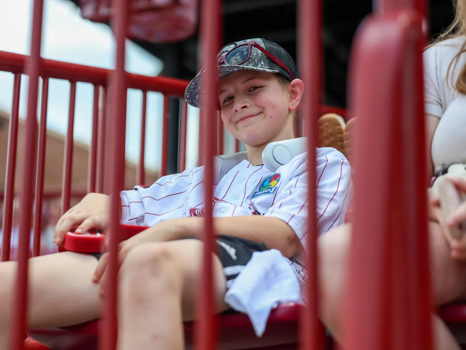 Lexington resident Gabriel Lyons smiles while watching the South Carolina baseball team play against Kentucky on April 25, 2026. Lyons watched the Gamecocks go on to win 9-4 against the Wildcats.