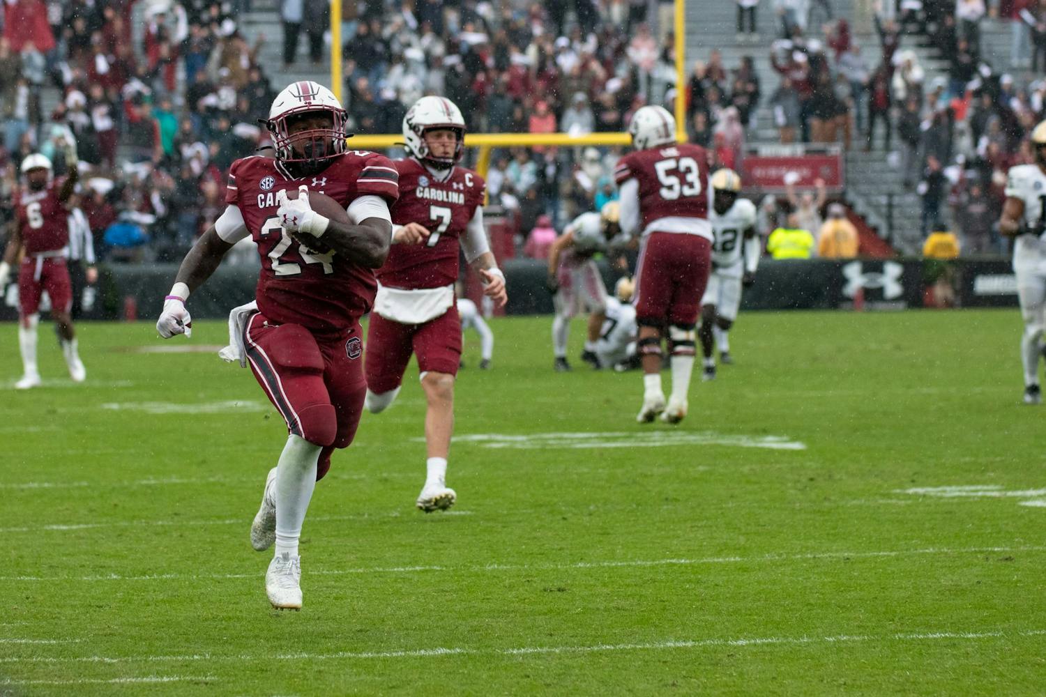 The South Carolina Gamecocks faced the Vanderbilt Commodores at Williams-Brice Stadium on Nov. 11, 2023. The Gamecocks commanded a 47-6 victory, putting the team at 4-6 on the 鶹С򽴫ý. The Gamecocks totaled 487 yards to the Commodores' 234.