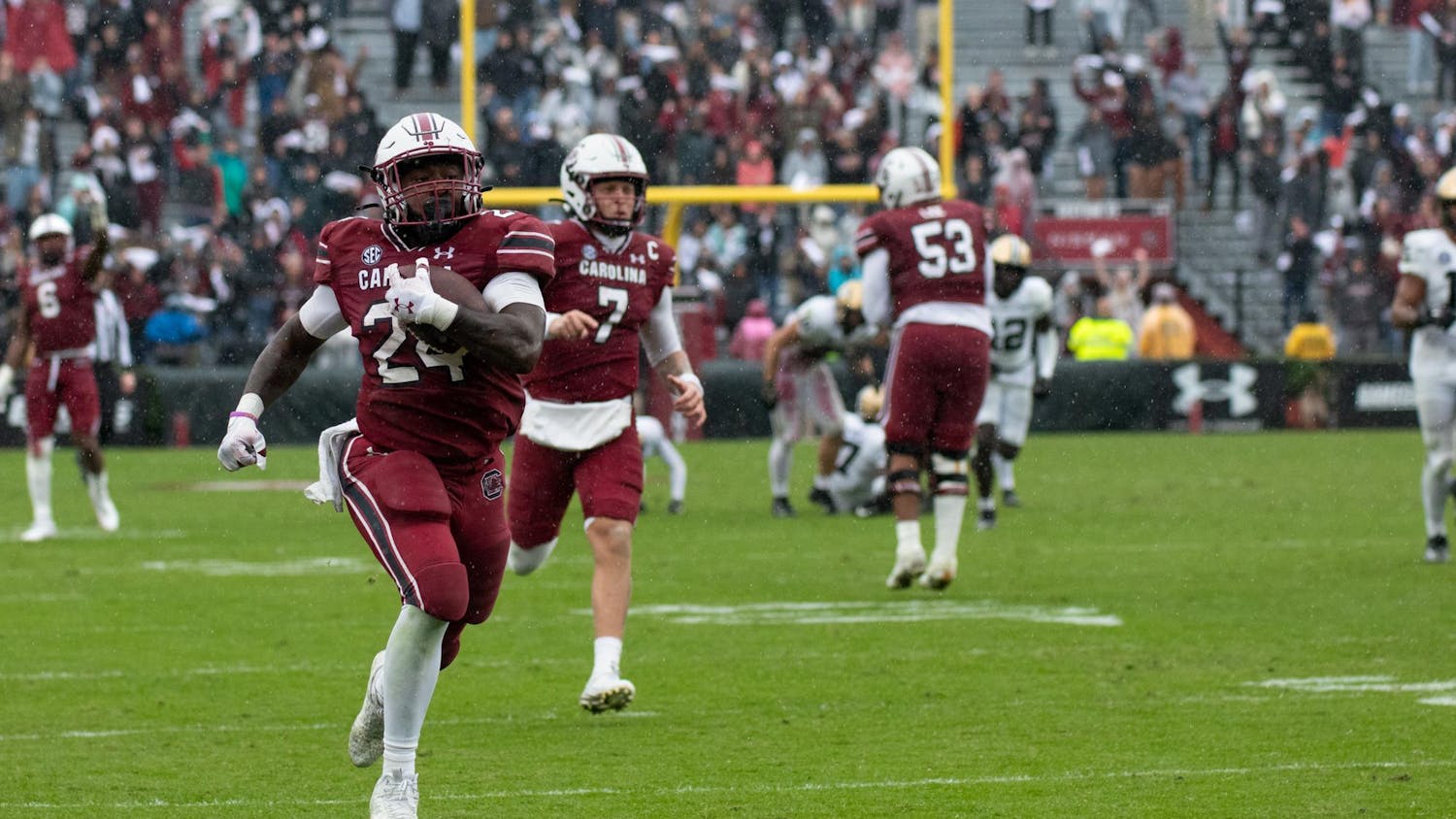 The South Carolina Gamecocks faced the Vanderbilt Commodores at Williams-Brice Stadium on Nov. 11, 2023. The Gamecocks commanded a 47-6 victory, putting the team at 4-6 on the season. The Gamecocks totaled 487 yards to the Commodores' 234.