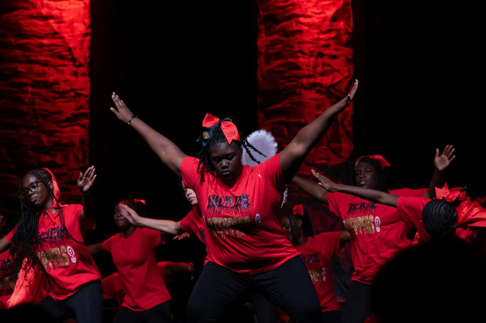 Members of the Showtime Steppas of Summit Parkway Middle School perform at the NPHC homecoming step show at the Columbia Metropolitan Convention Center on Oct. 23, 2025. Zeta Phi Beta Sorority, Inc. won this year's competition.