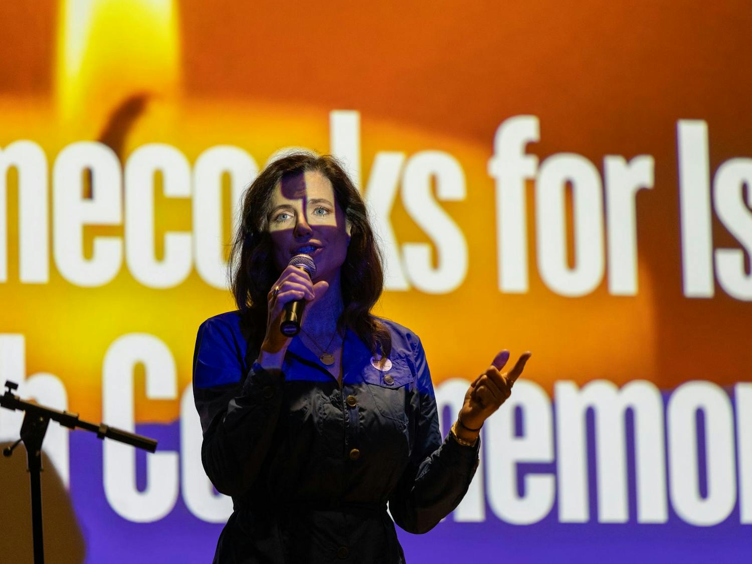 U.S. Congresswoman Nancy Mace of S.C. first district speaks to the crowd at the Israel Solidarity Rally hosted by Gamecocks for Israel on Oct. 7, 2024. Congresswoman Mace stated that she is a supportive voice for Israeli Americans in Congress.