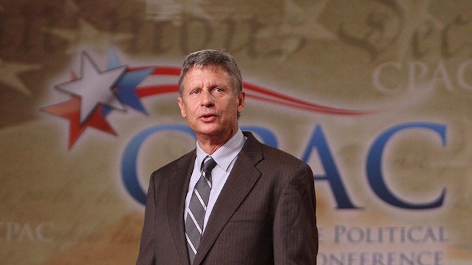 2012 Republican presidential candidate Gary Johnson addresses the Conservative Political Action Conference (CPAC) at the Orange County Convention Center in Orlando, Florida, Friday, September 23, 2011. (Joe Burbank/Orlando Sentinel/MCT)