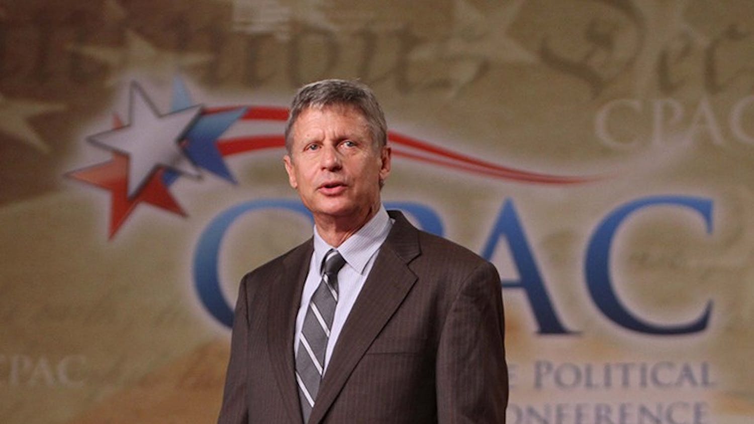 2012 Republican presidential candidate Gary Johnson addresses the Conservative Political Action Conference (CPAC) at the Orange County Convention Center in Orlando, Florida, Friday, September 23, 2011.  (Joe Burbank/Orlando Sentinel/MCT)