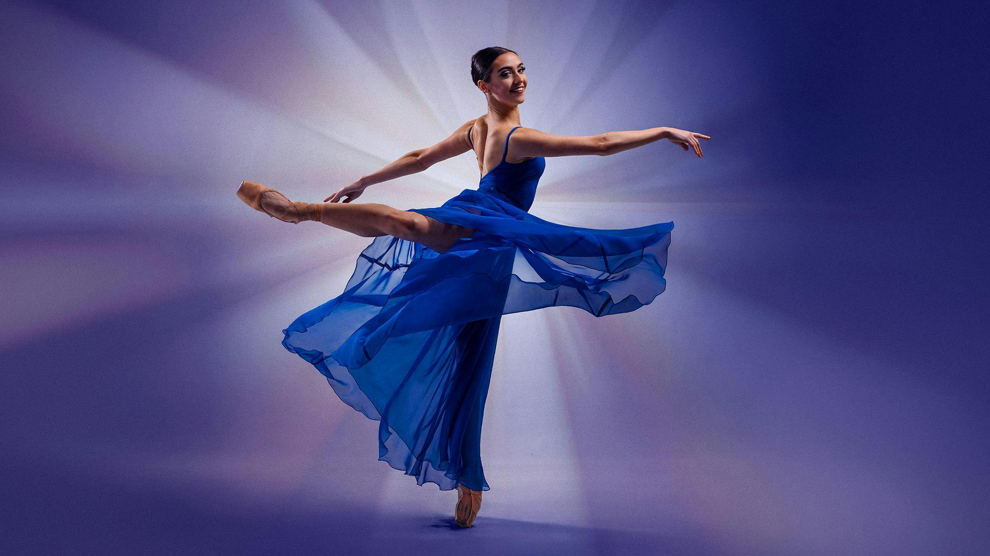 A South Carolina Ballet dancer poses with an arabesque. The South Carolina Ballet will perform "Sapphire" at the Koger Center For The Arts to commemorate 65 years of ballet in South Carolina.