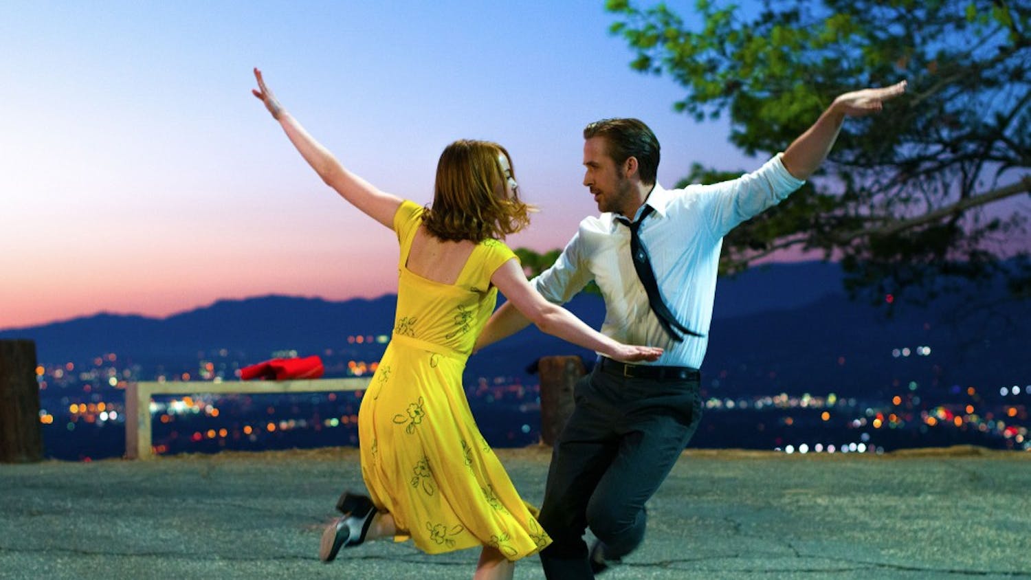 Ryan Gosling as Sebastian and Emma Stone as Mia in a scene from the movie "La La Land," which was nominated for a record-tying 14 Oscars. (Dale Robinette/Lionsgate/TNS)