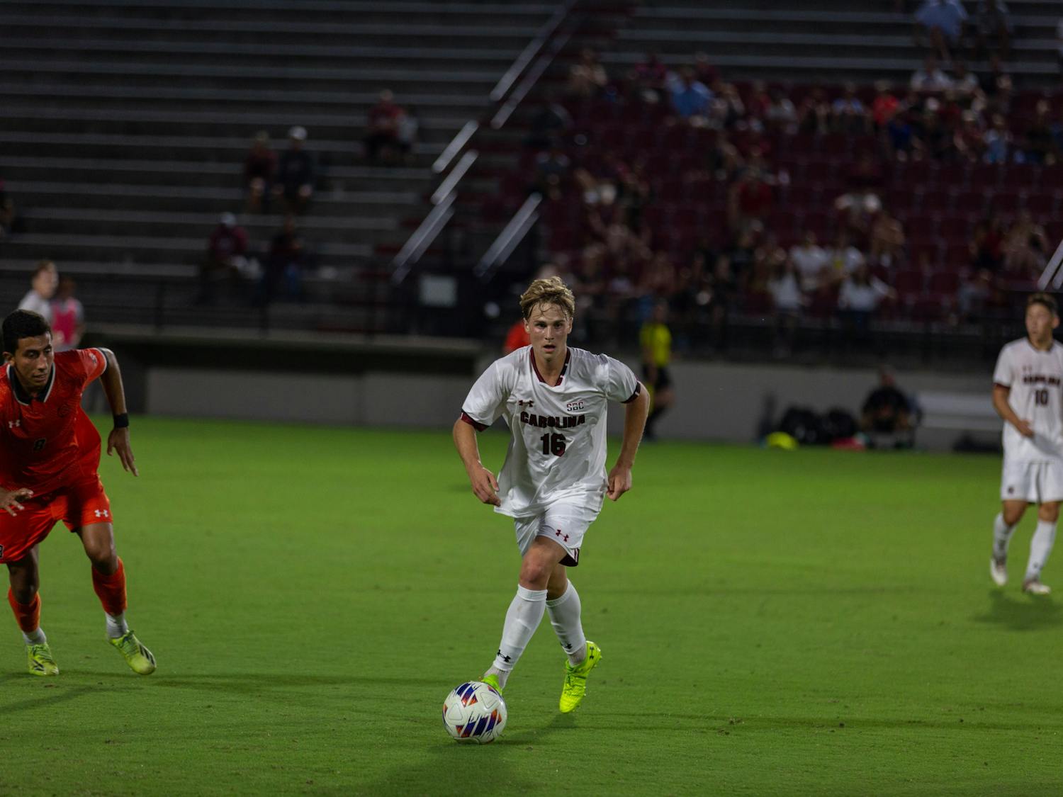 The South Carolina men's soccer team used a strong first half and defensive effort to shutout Campbell 1-0 on Saturday, Sept. 17.&nbsp;