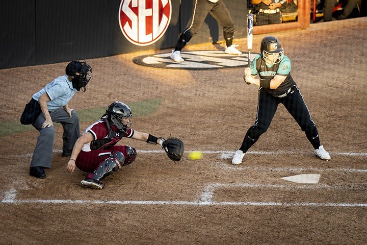 Junior pitcher Rachel Vaughan starts off the beginning of the third inning on the mound.