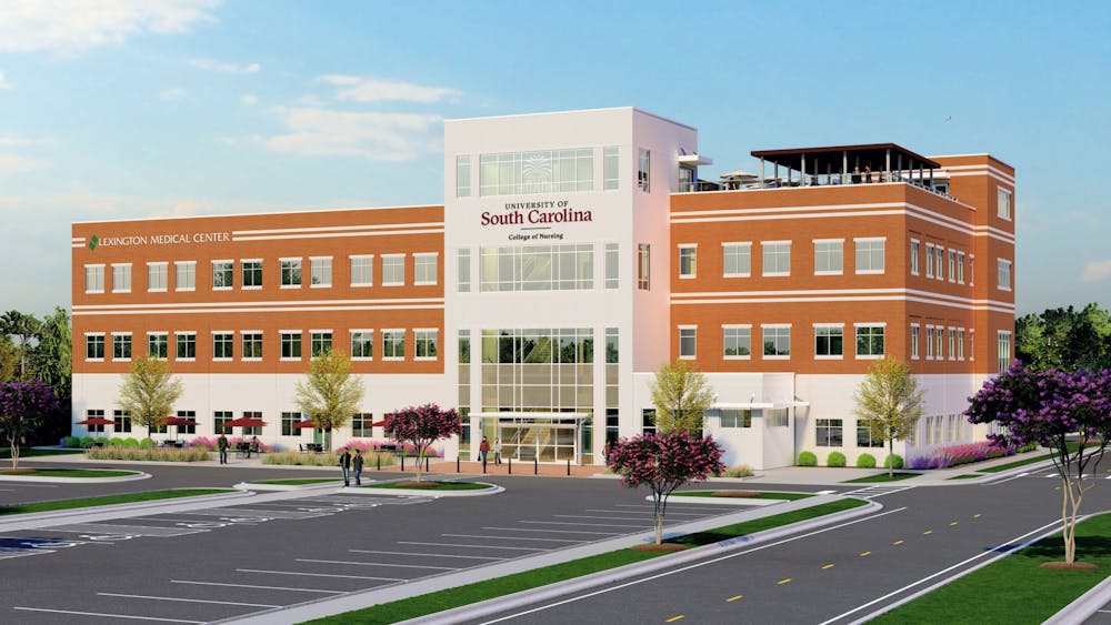 <p>A rendering of what the new nursing building will look like once it's finished being built. The new building will feature a nursing simulation center, classroom space, an eight-bed hospital suite, a six-room primary square suite and 36-bed skill suites.&nbsp;</p>