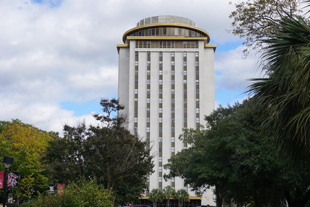 <p>Capstone House residence hall located at Barnwell Street on Oct. 30, 2025. Capstone was the first honors residence hall built on the university in 1967 and currently is home to 579 students.</p>