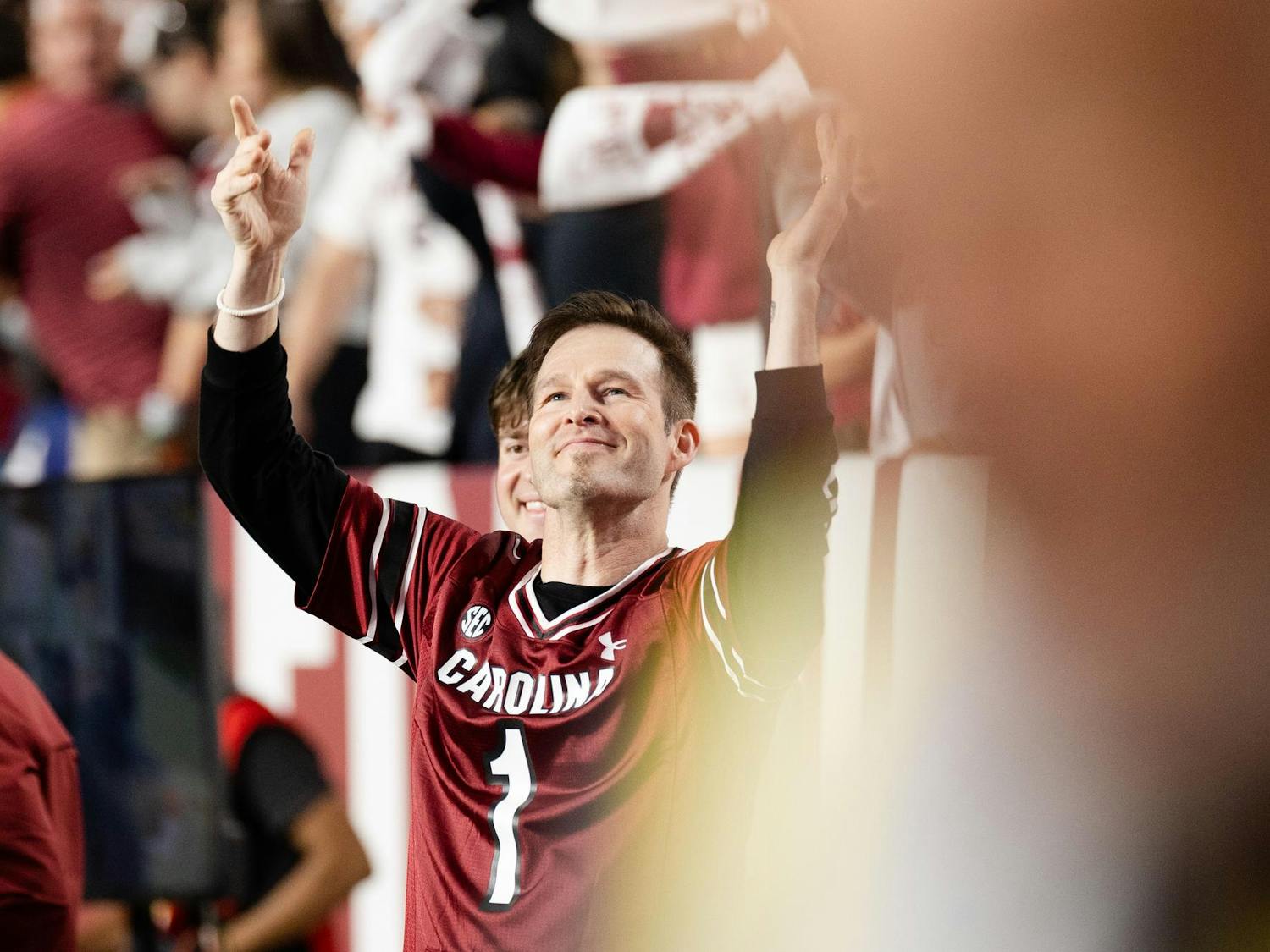 Darude, the creator of the song "Sandstorm," reacts to his song playing in Williams-Brice Stadium. "Sandstorm" was first played by South Carolina in 2009 and has since become a tradition for Gamecock fans.