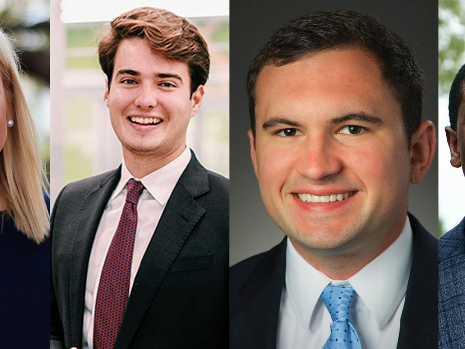 Former student body presidents, from left to right: Issy Rushton, 2020-2021; Luke Rankin, 2019-2020; Ross Lordo, 2017-2018; Taylor Wright, 2018-2019.